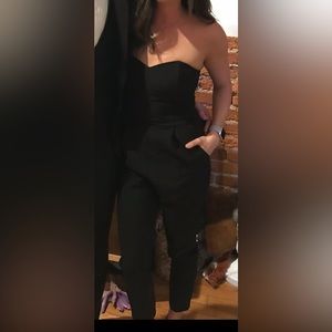 Black strapless jumpsuit